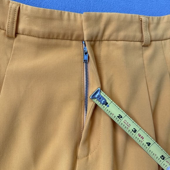 Maeve Anthropologie Pleated Shorts Womens 6 Yellow Avery High Waist Pockets - Picture 6 of 13